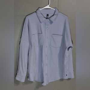 Mondetta Sweatshirt  Women's (XL) Blue Soft Casual Snap On Long Sleeve